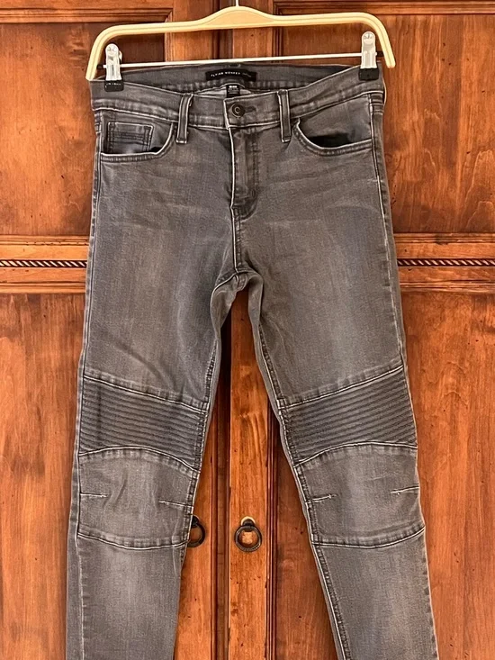 Flying Monkey Low Rise Moto Skinny Denim Jean | Gray | Size 28 | Like New - Picture 6 of 12